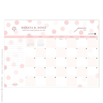 Desk Planner Mensal Cheers Rose