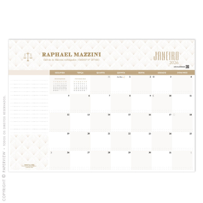 Calendário de Mesa Desk Planner 2023 Geometric