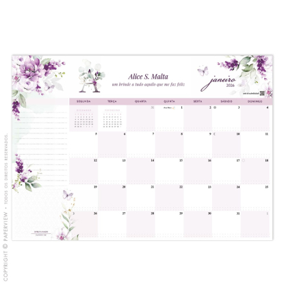 Desk Planner Mensal Grapevine