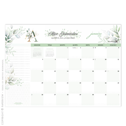 Calendário de Mesa Desk Planner 2023 Nature