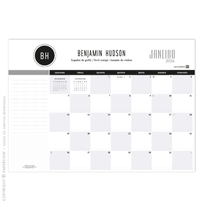 Desk Planner Mensal Orb