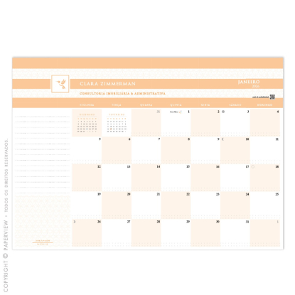Calendário de Mesa Desk Planner 2023 Piano Colors