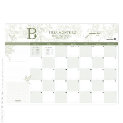 Desk Planner Mensal Reflet de Jouy