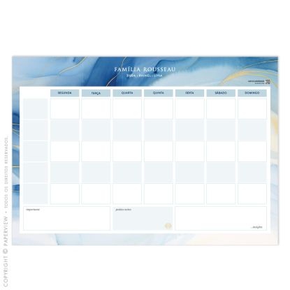 Desk Planner Semanal Scarf L'Océan Lázuli