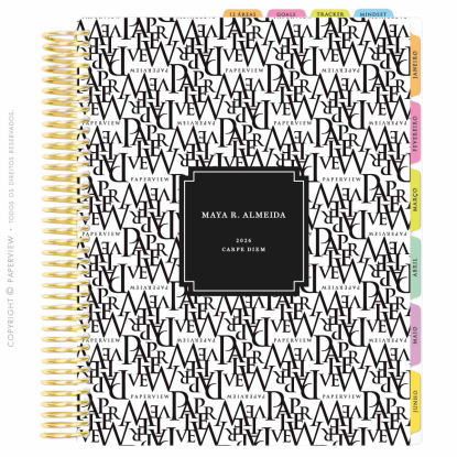Daily Planner 2026 | Paper Graph | Black
