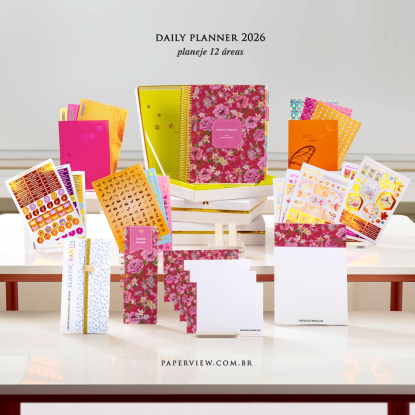 Daily Planner 2026 | PatBO | Peony Vermelho