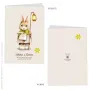 Cartões Duplos Bee Flower Bunny - frente e verso 