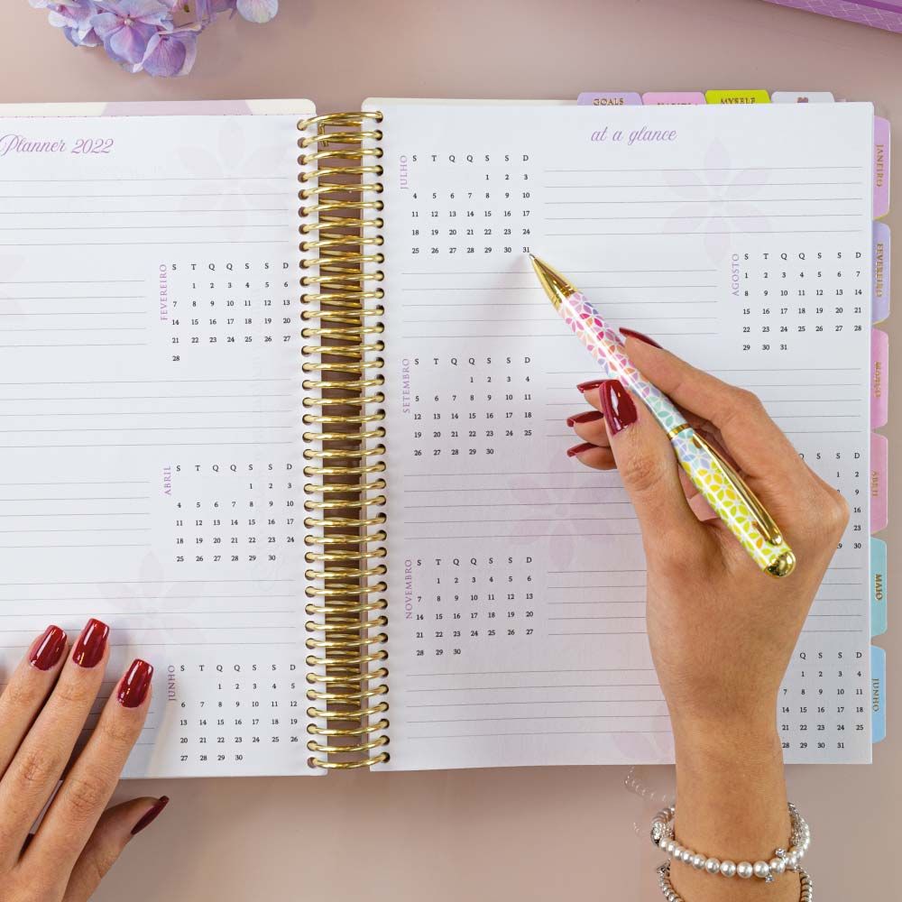 Daily Planner Bee Flower Berry - calendário anual 2022 at a glance