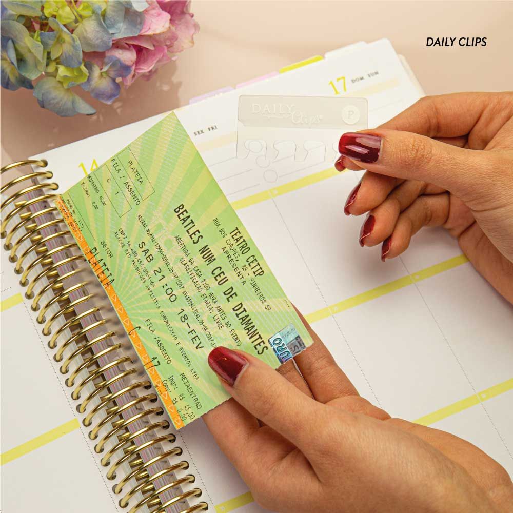Daily Planner Bee Flower Citrus  - daily clips pequeno