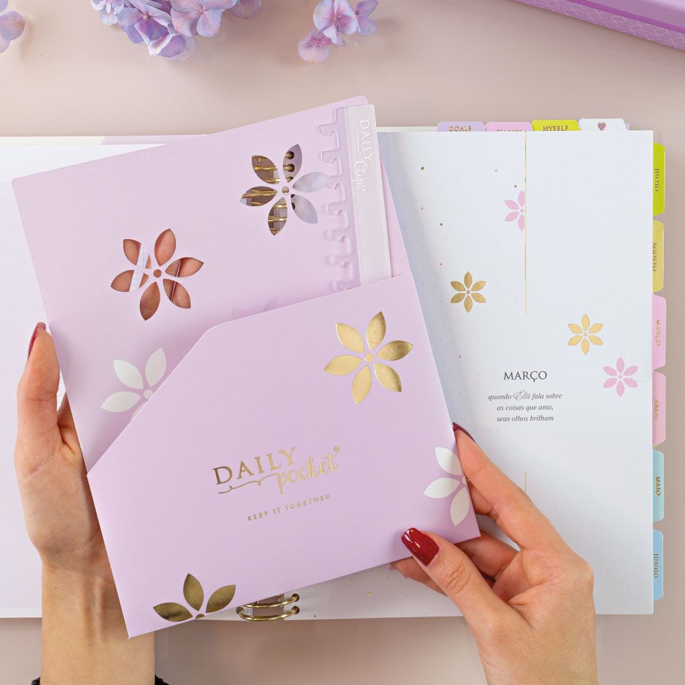 Daily Planner Insetos Light - daily pocket bee flower bolso de papel