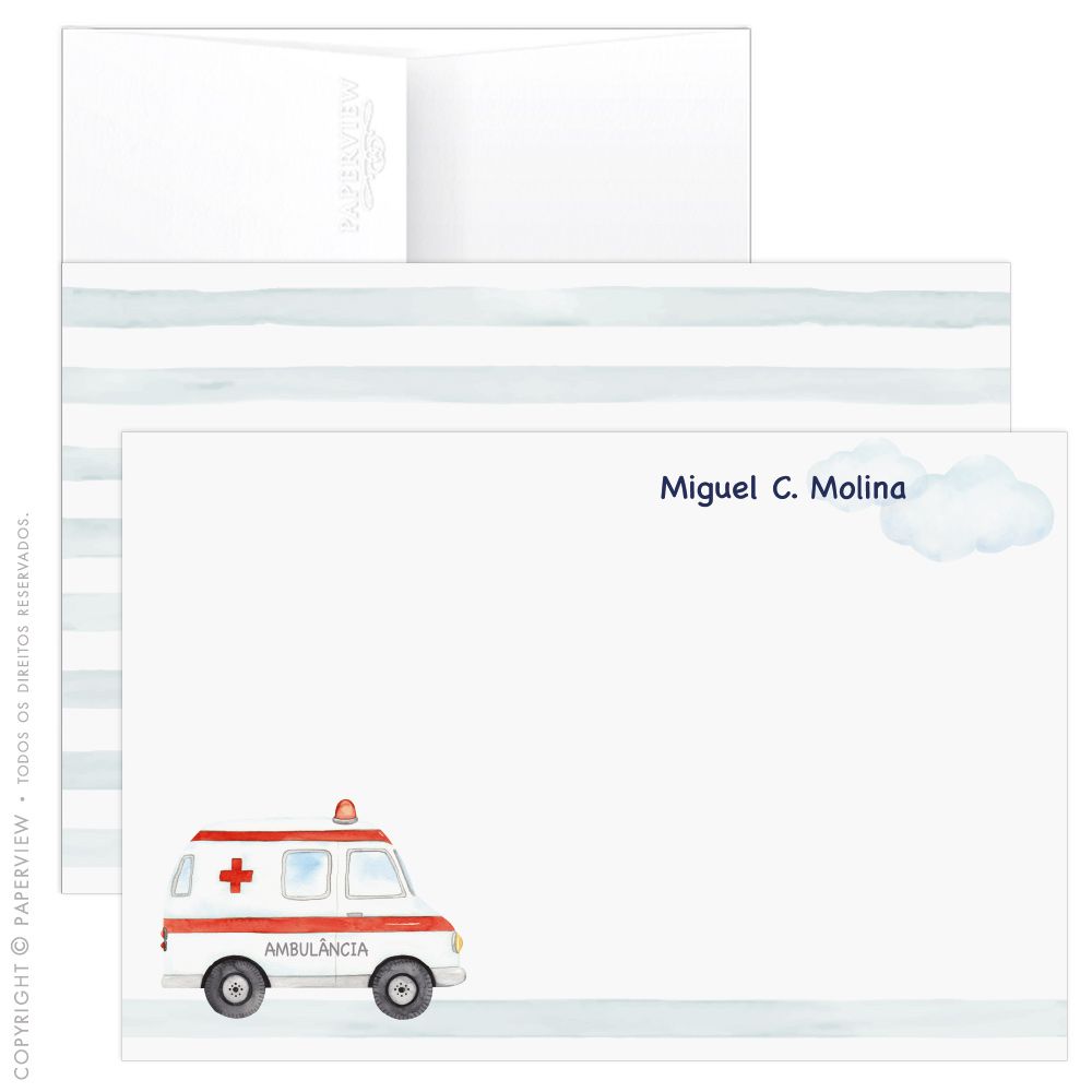 Cartão de Mensagem Carrinhos Ambulância