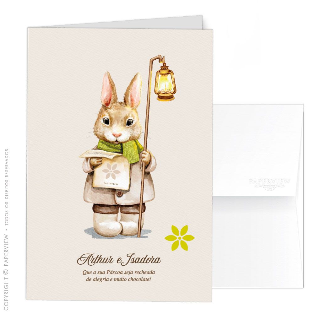 Cartões Duplos Bee Flower Bunny