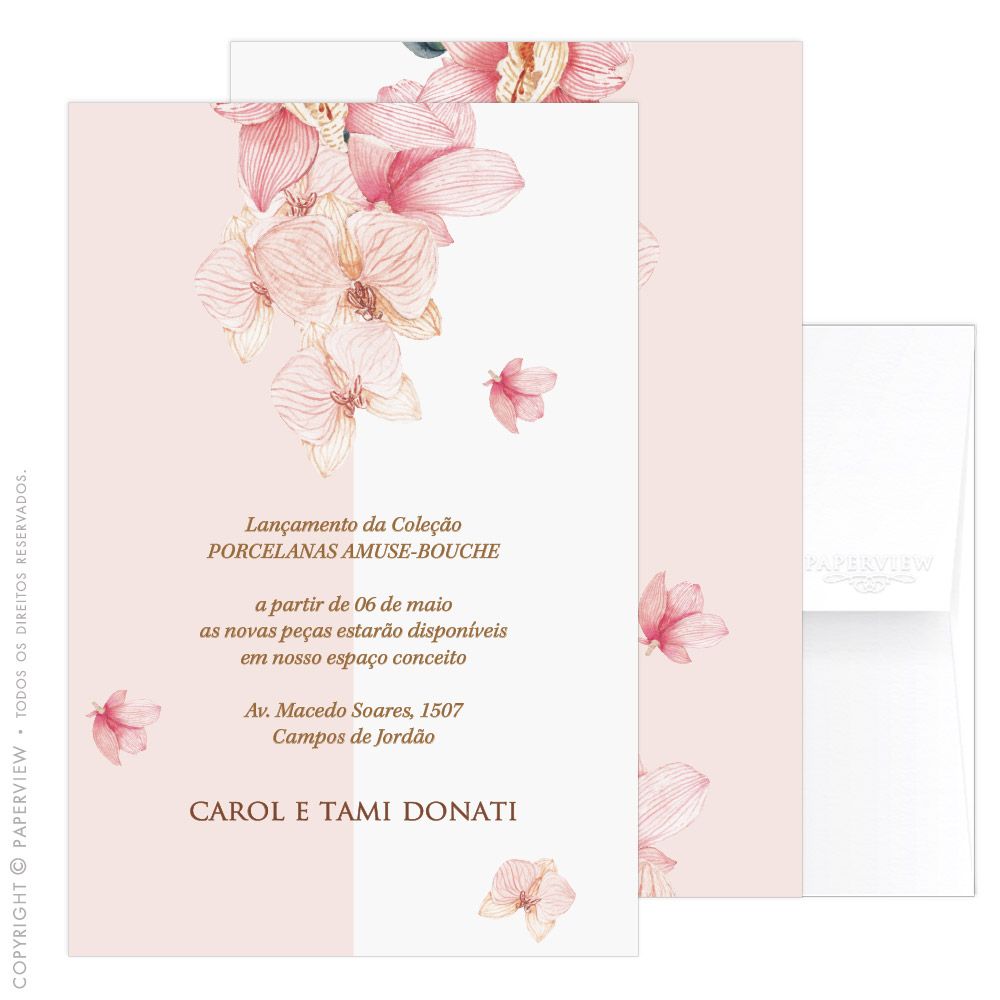 Convite ou Cartão Lembrança Orquídea Rara II