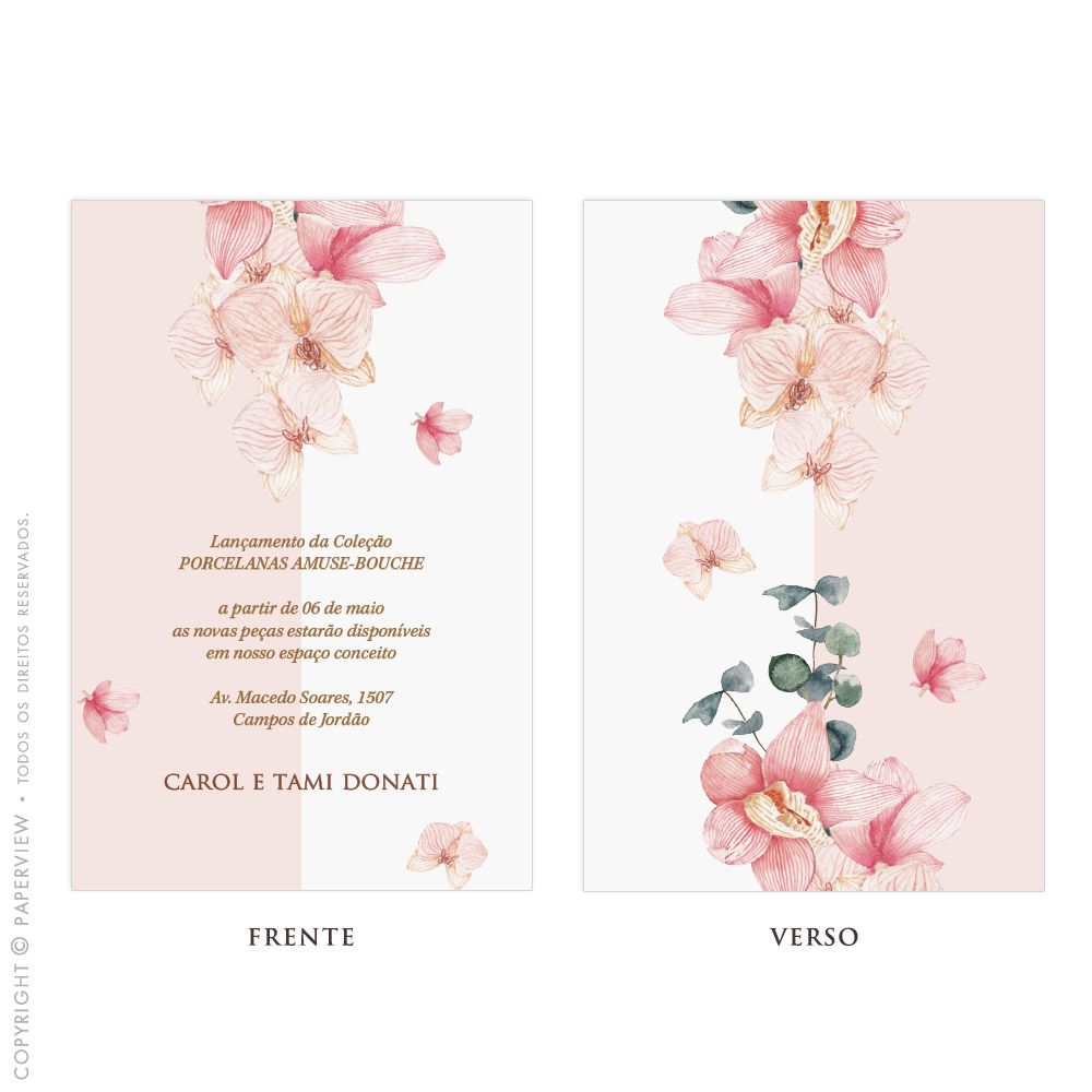 Convite ou Cartão Lembrança Orquídea Rara II