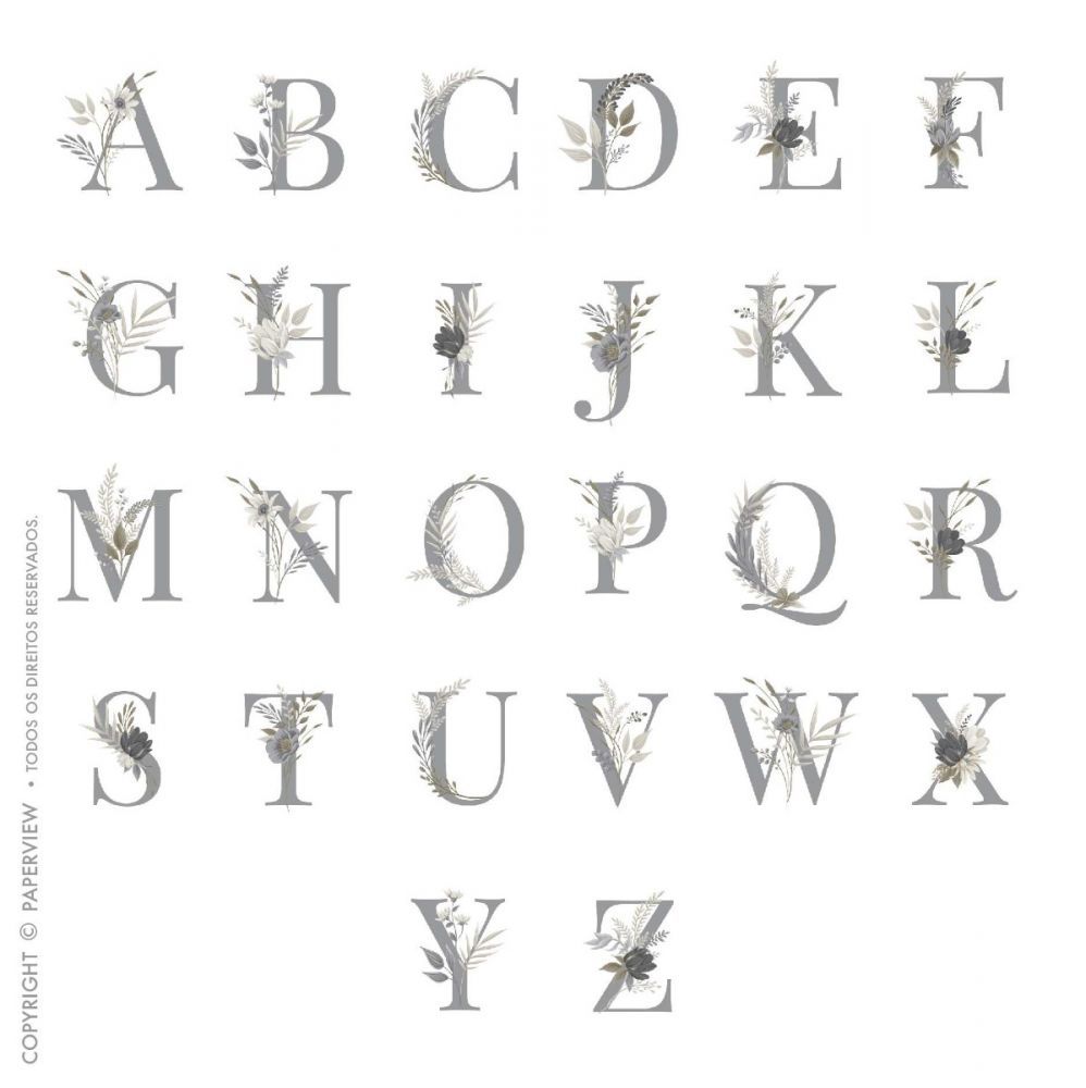 Cartão de Mensagem Floreale Monograma - letras