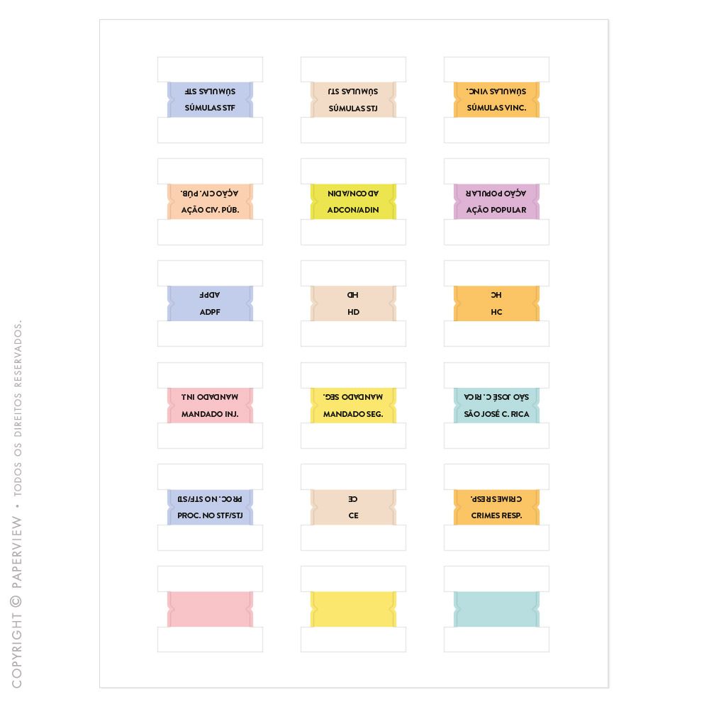 Kit Vade Constitucional - Com 30 Mini Guias Divisórias - divisórias adesivas 