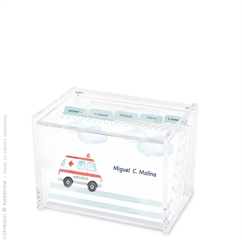 Cristal Box Carrinhos Ambulância - caixa fechada 