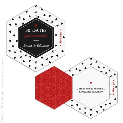 presente romântico e criativo - Bee Open Cards 30 Dates