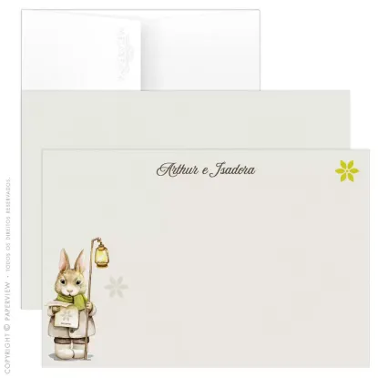 Cartão de Mensagem Bee Flower Bunny