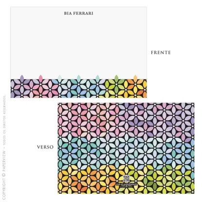 Cartão de Mensagem Bee Flower Noir Rainbow