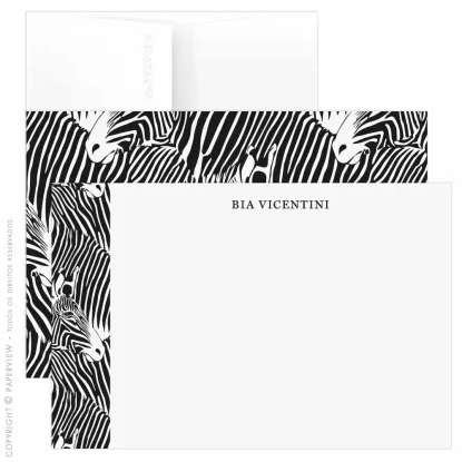 Cartão de Mensagem Zebra Black & White