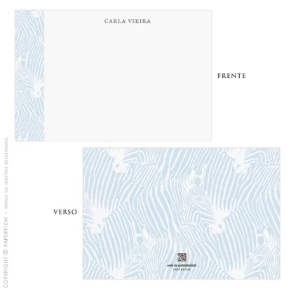 Cartão de Mensagem Zebra Light Blue