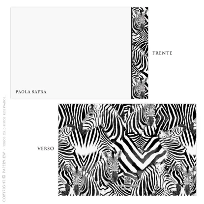 Cartão de Mensagem Zebra Face