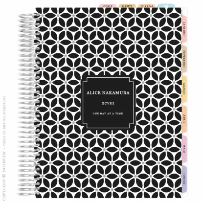 Daily Planner Bee Flower Classic Onyx