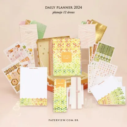Daily Planner Bee Flower Citrus - Planner 2023 Planner personalizado