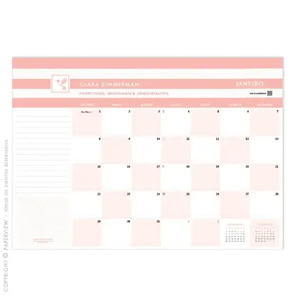 Calendário de Mesa Desk Planner 2023 Piano Colors