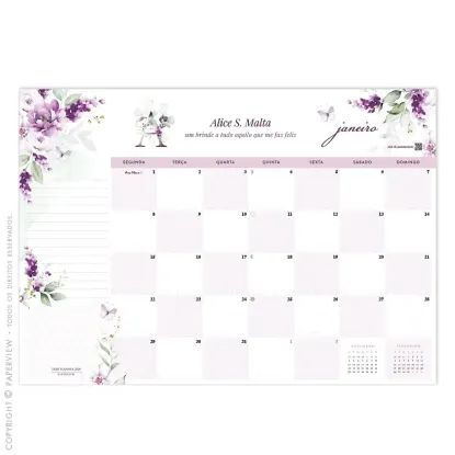 Calendário de Mesa Desk Planner 2024 Grapevine