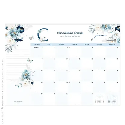 Calendário de Mesa Desk Planner 2024 Light Blue