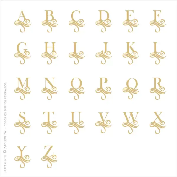 Capa Avulsa Removível Classic Letter Golden - monograma