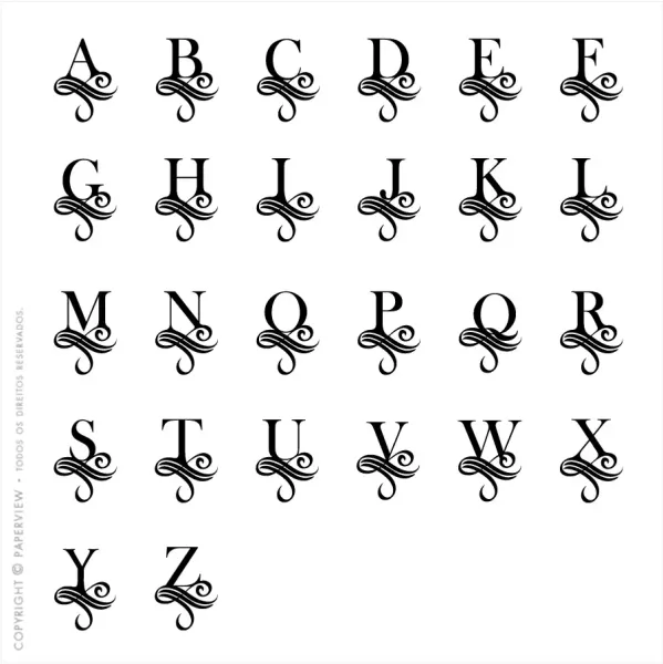 Capa Avulsa Removível Classic Letter Onyx - monograma