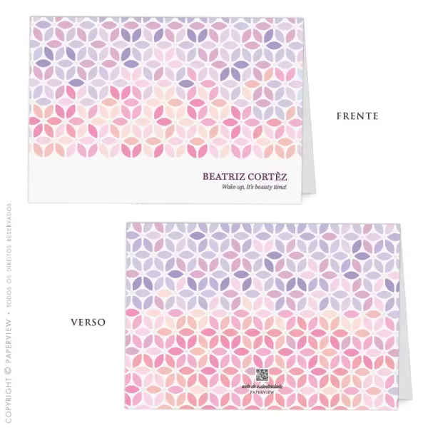 Cartões Duplos Bee Flower Berry - frente e verso 