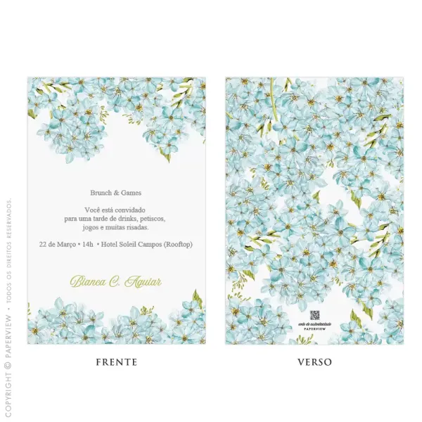 Convite ou Cartão Lembrança Allure Bleue - convite personalizado paperview papelaria