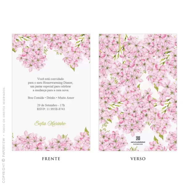 Convite ou Cartão Lembrança Allure Rose - convite personalizado paperview papelaria