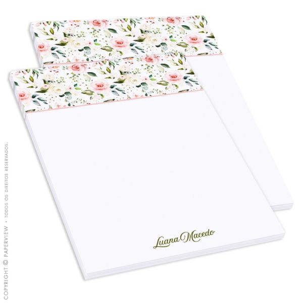 Daily Notes Floral Vintage White